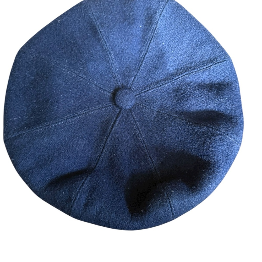 Borsalino 8-panel wool blue cap, Large